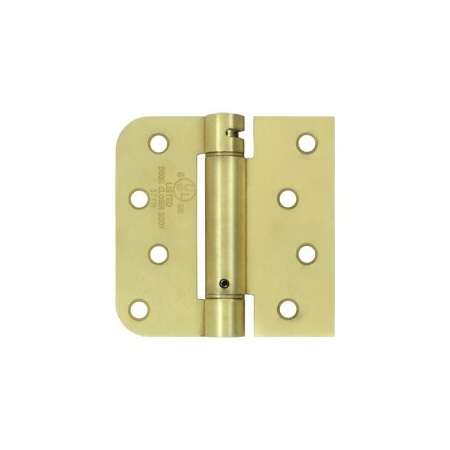 Deltana DSH4 Square Spring Hinge Brushed Brass, 10PK DSH4R5TT4-XCP10